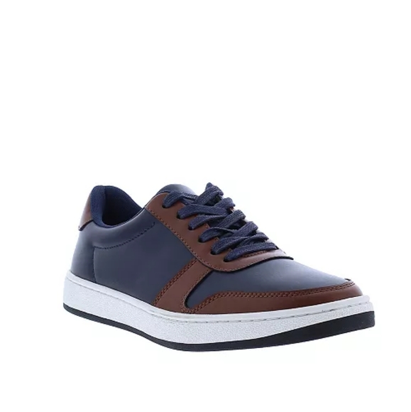 ENGLISH LAUNDRY Mens Navy Breathable Padded Jason Round Toe Lace-Up Leather Dress Flats Shoes main image 0